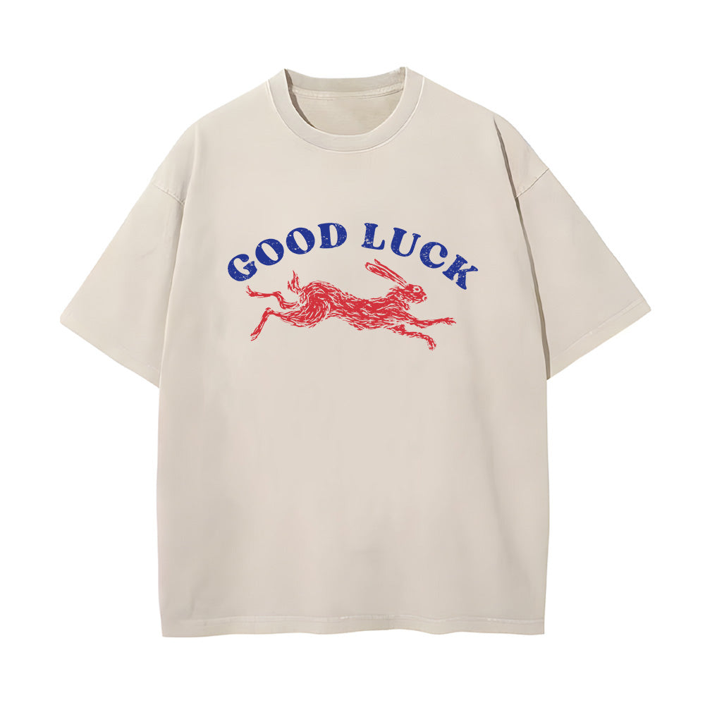 Lucky Rabbit Unisex Washed T-Shirt