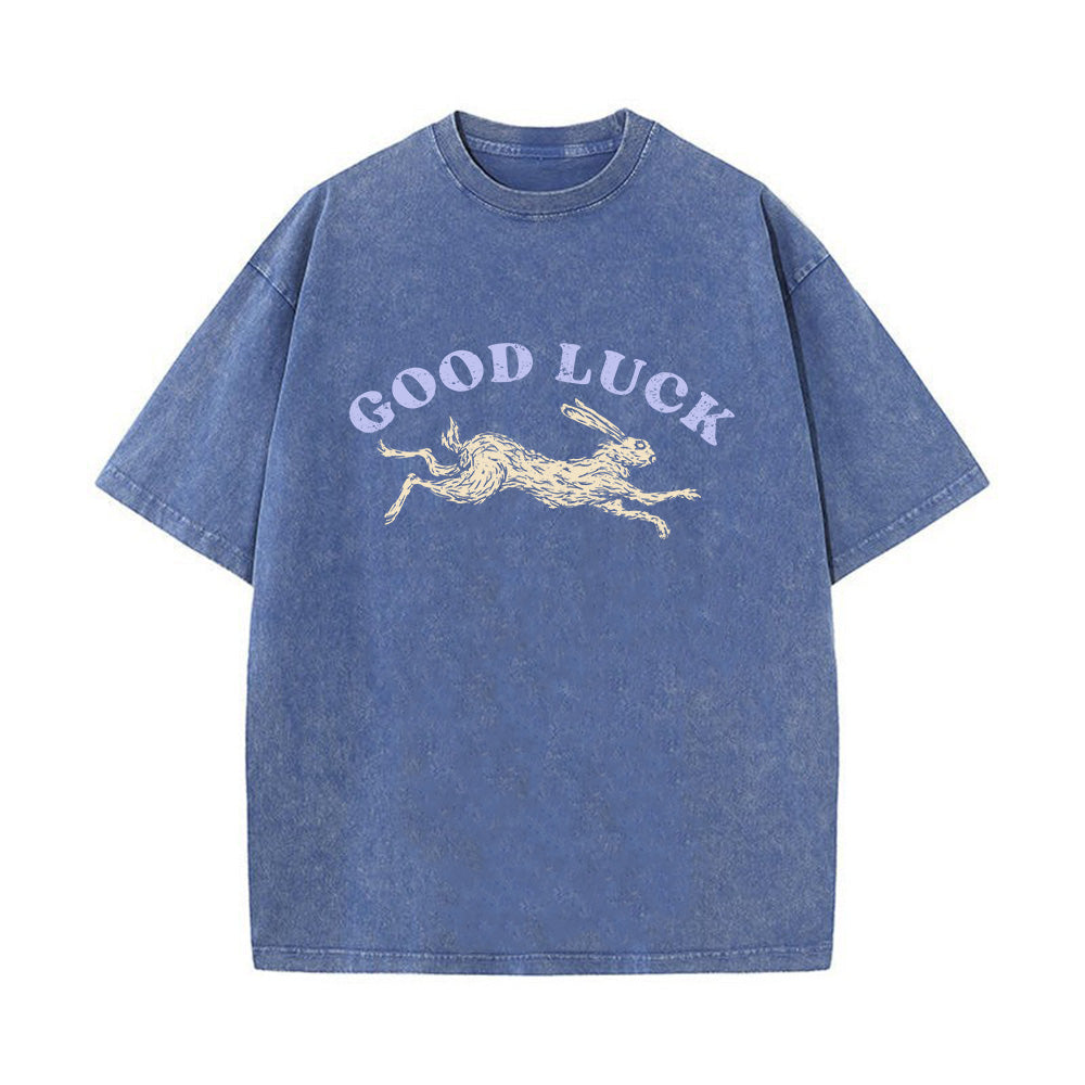 Lucky Rabbit Unisex Washed T-Shirt