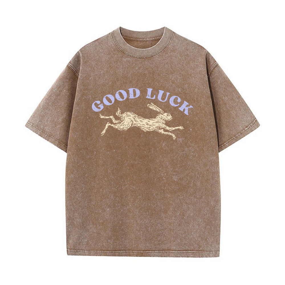 Lucky Rabbit Unisex Washed T-Shirt