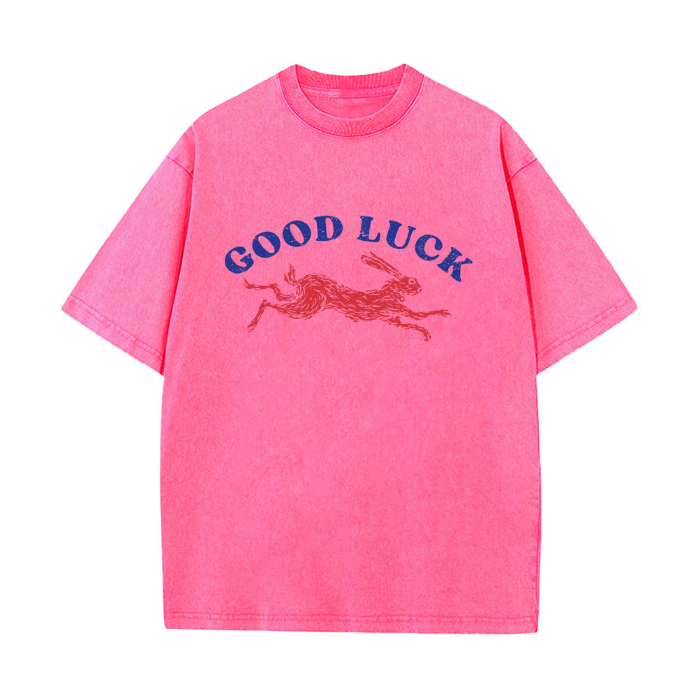 Lucky Rabbit Unisex Washed T-Shirt
