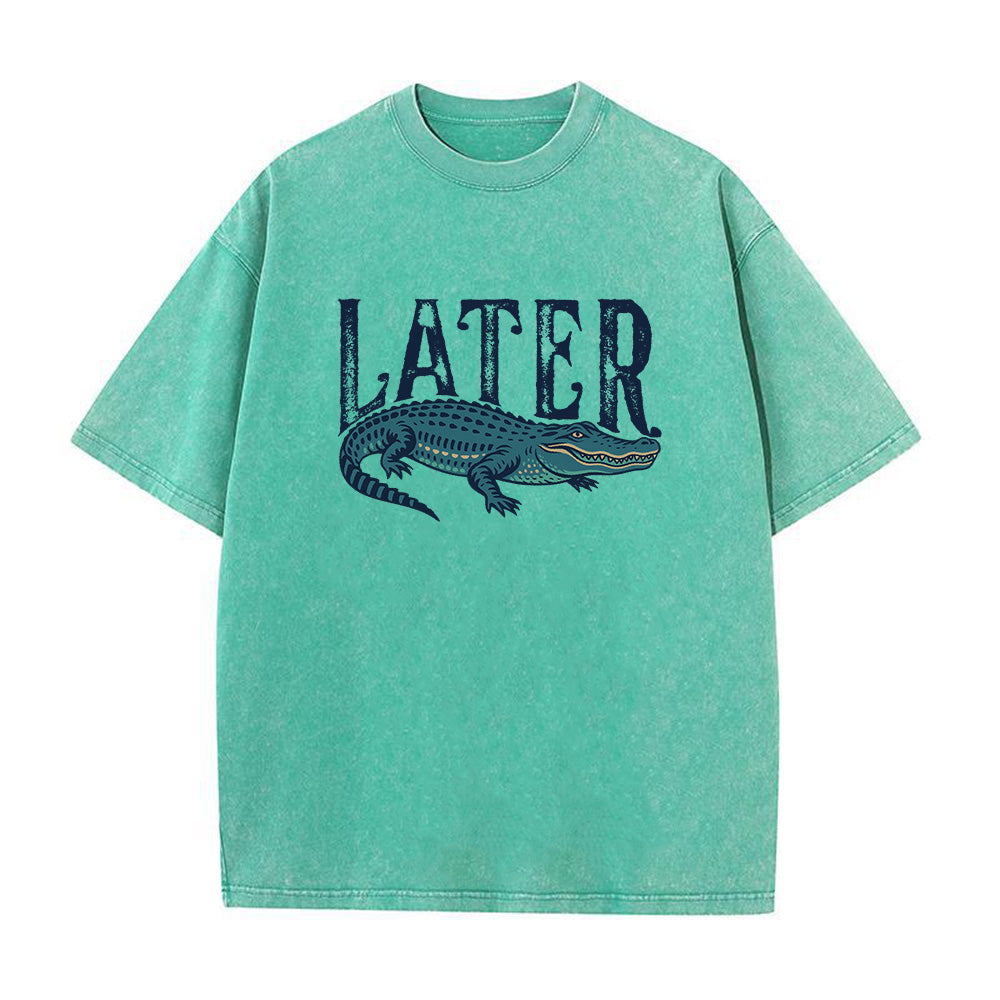Funny Alligator Unisex Washed T-Shirt