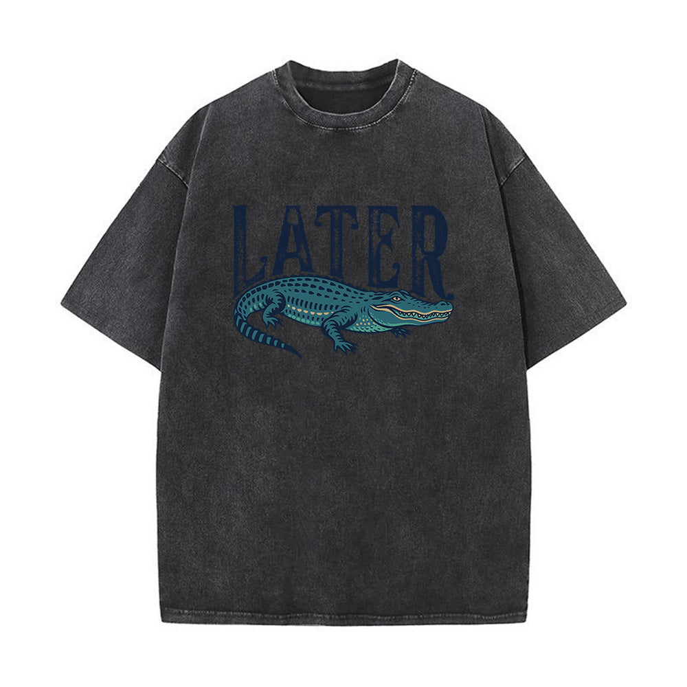 Funny Alligator Unisex Washed T-Shirt
