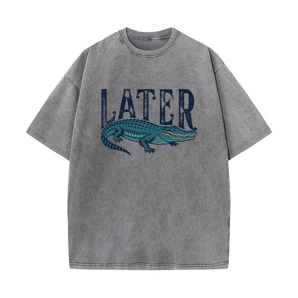 Funny Alligator Unisex Washed T-Shirt