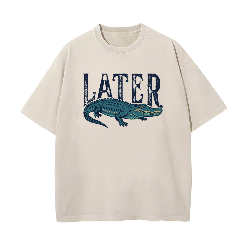 Funny Alligator Unisex Washed T-Shirt