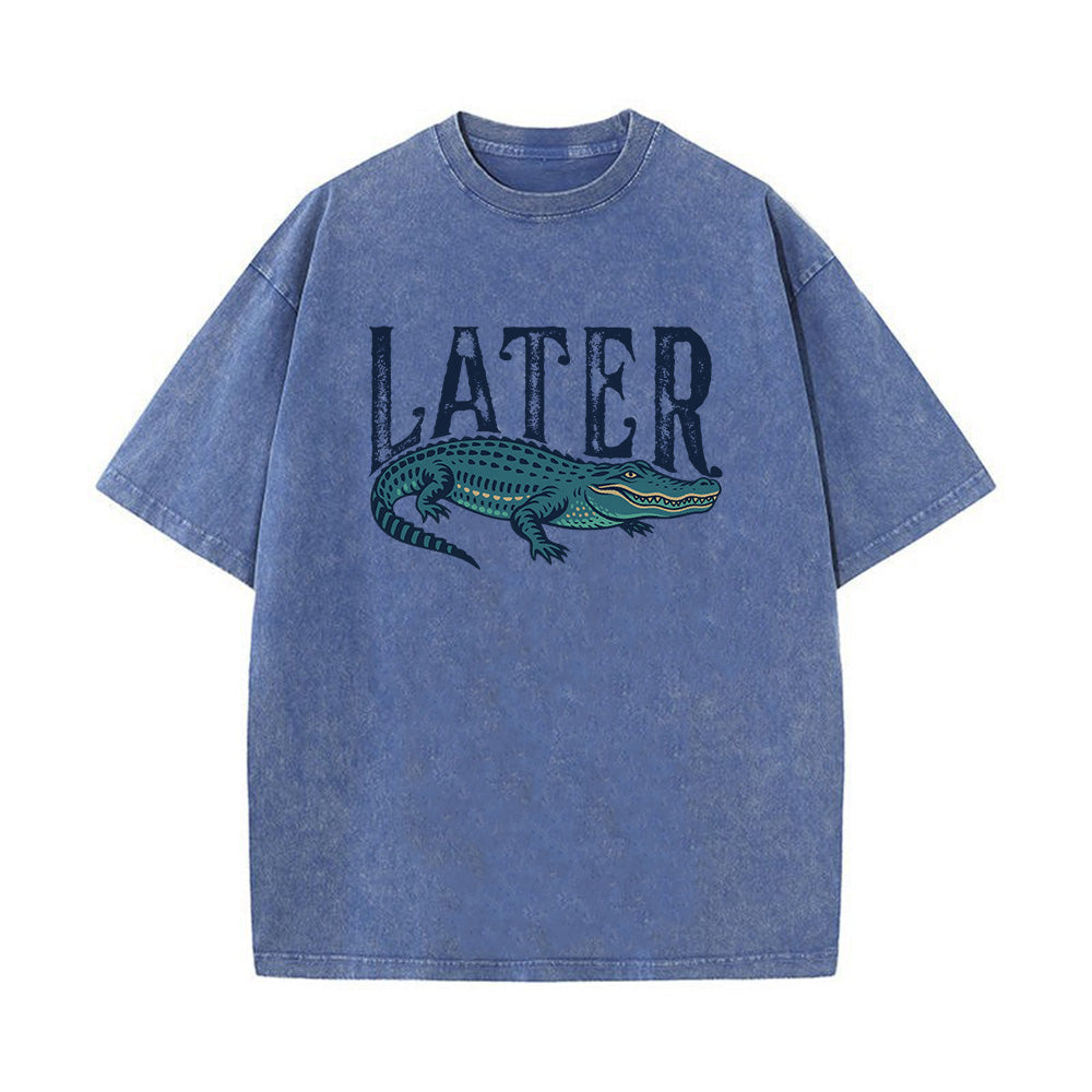 Funny Alligator Unisex Washed T-Shirt