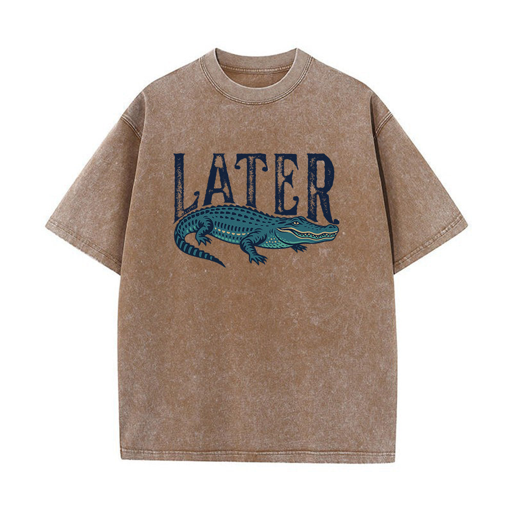 Funny Alligator Unisex Washed T-Shirt