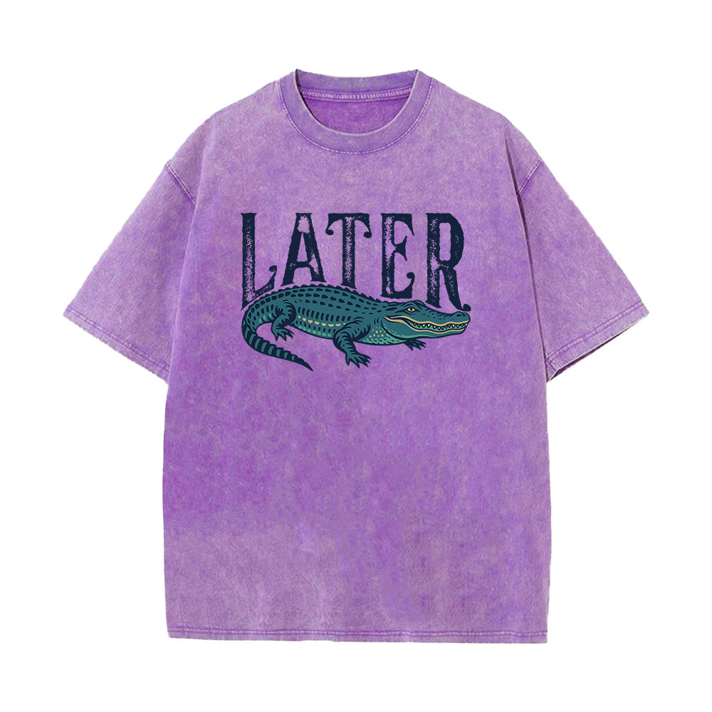Funny Alligator Unisex Washed T-Shirt