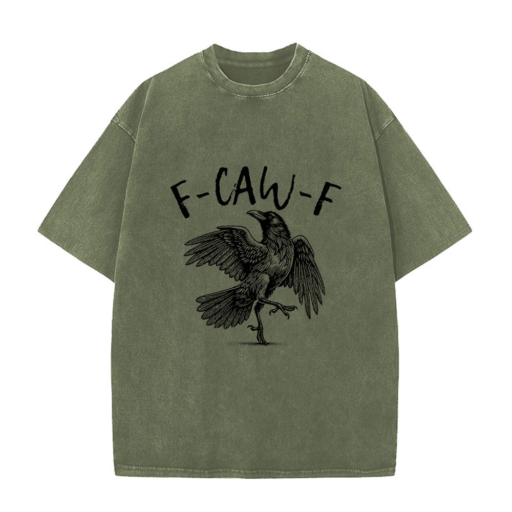 Funny Crow Unisex Washed T-Shirt