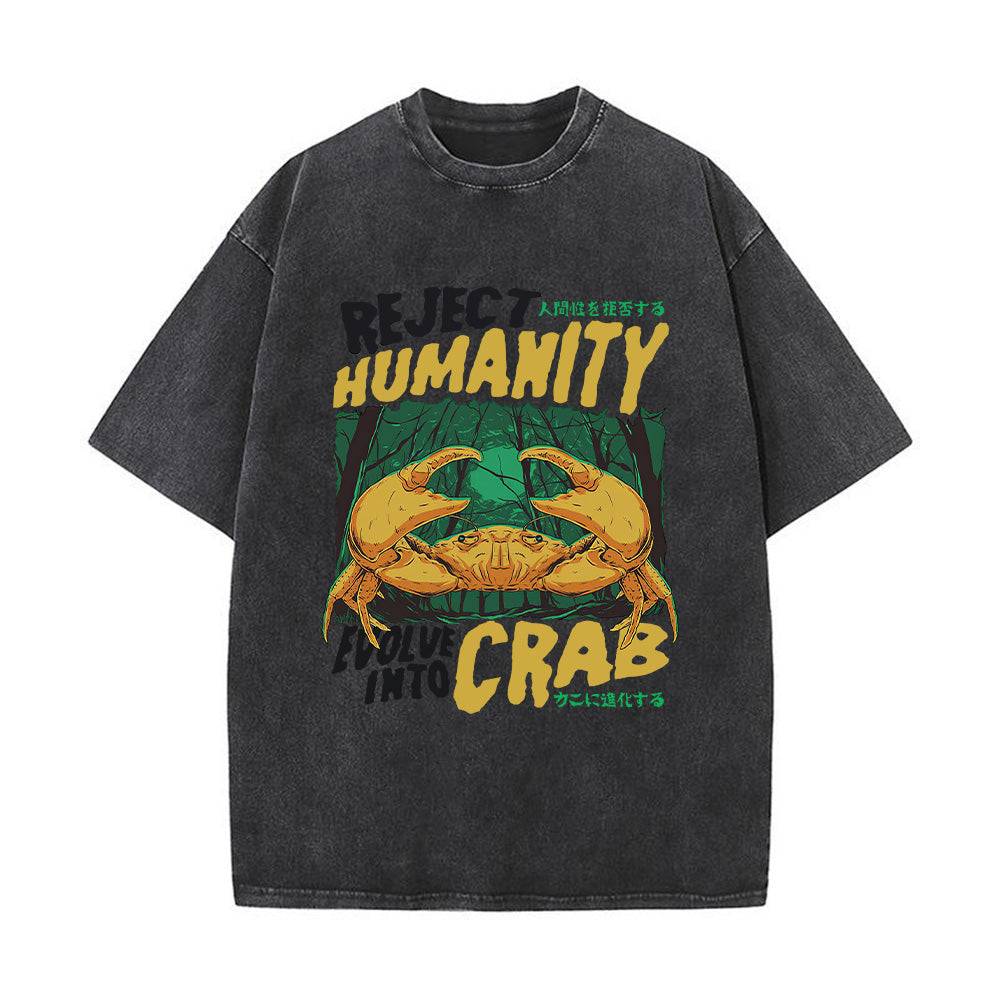 Reject Humanity Crab Unisex Washed T-Shirt