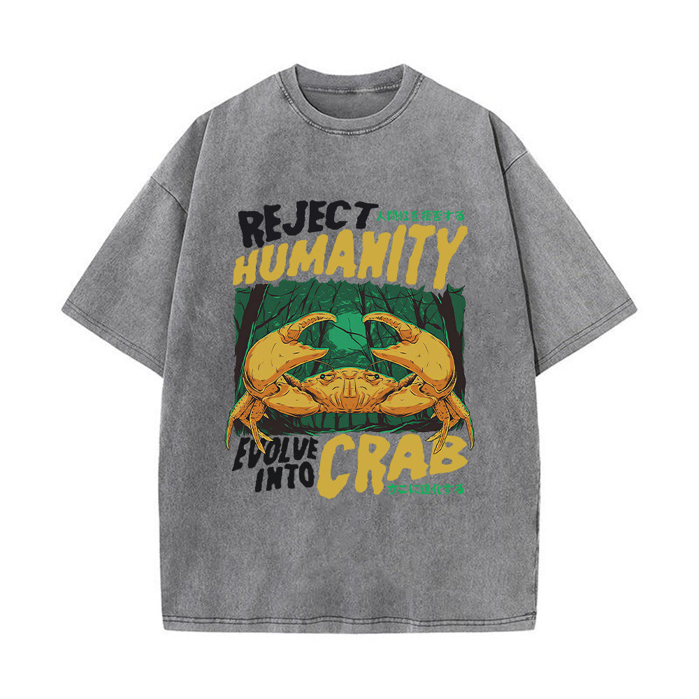 Reject Humanity Crab Unisex Washed T-Shirt