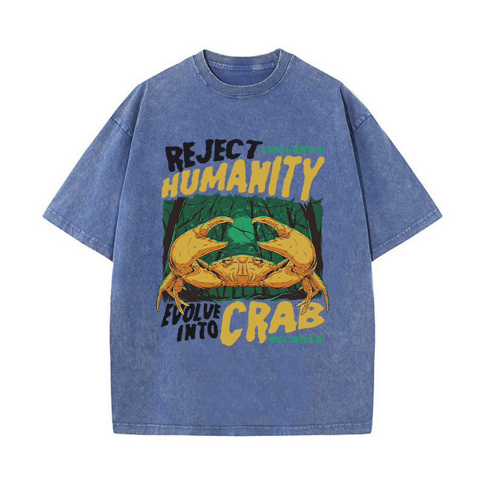 Reject Humanity Crab Unisex Washed T-Shirt