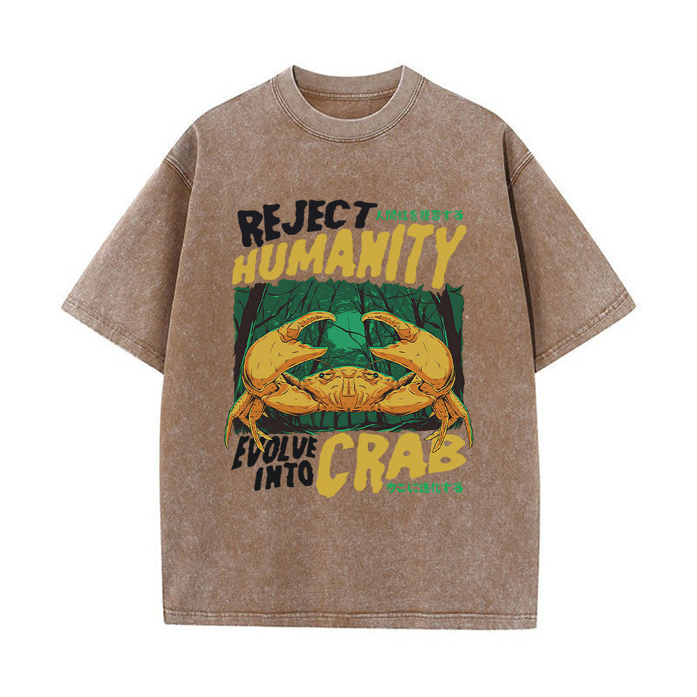 Reject Humanity Crab Unisex Washed T-Shirt