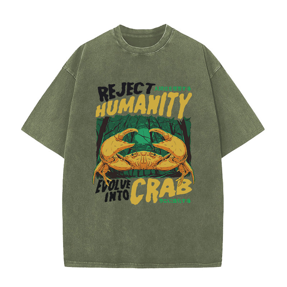 Reject Humanity Crab Unisex Washed T-Shirt