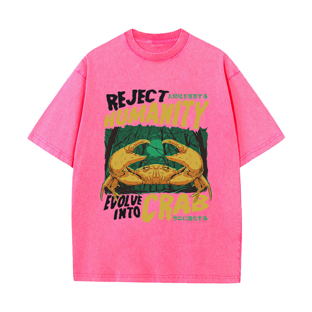 Reject Humanity Crab Unisex Washed T-Shirt