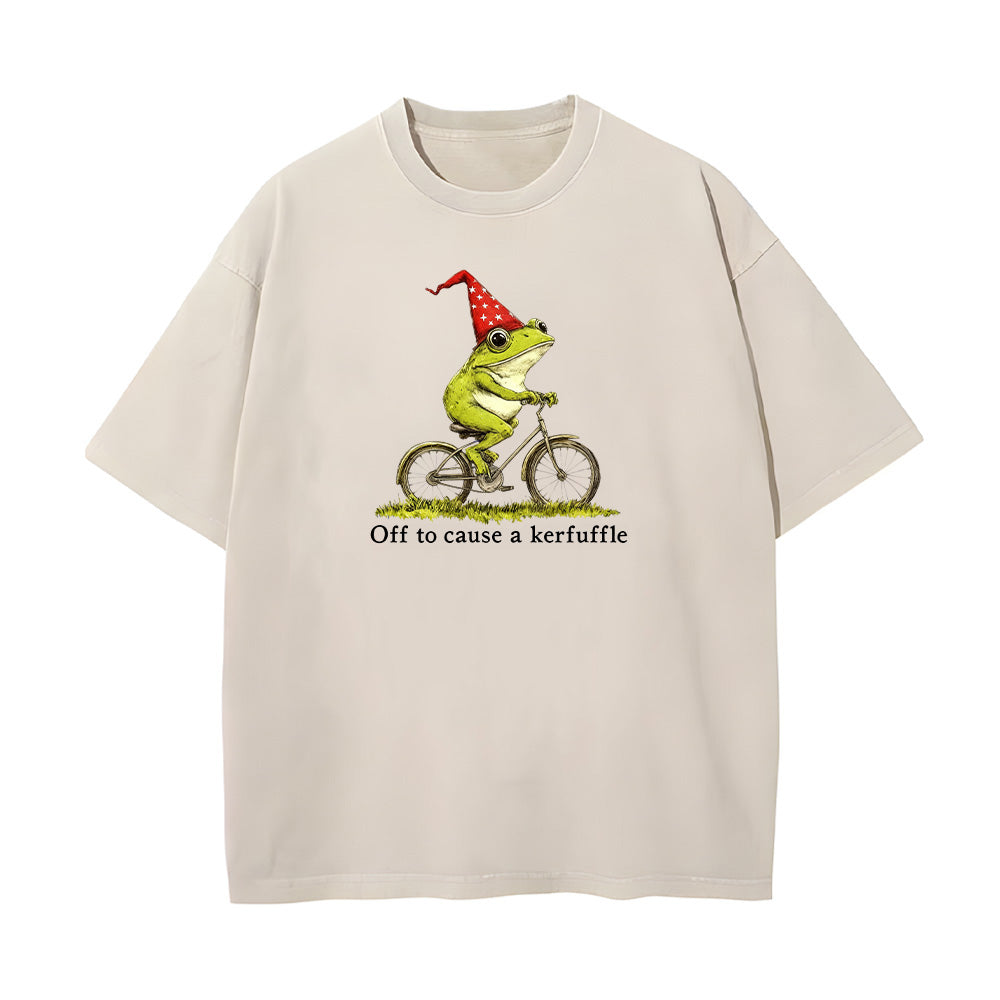 Funny Frog Unisex Washed T-Shirt