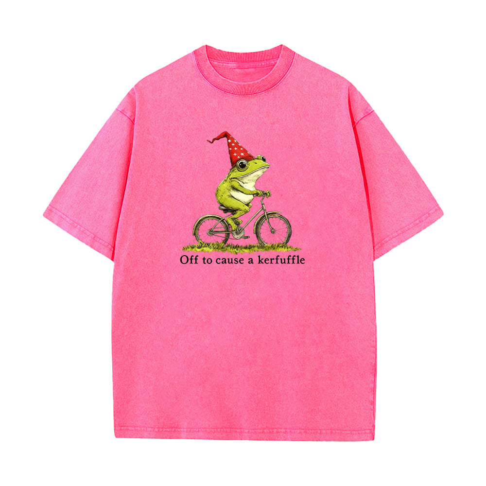 Funny Frog Unisex Washed T-Shirt