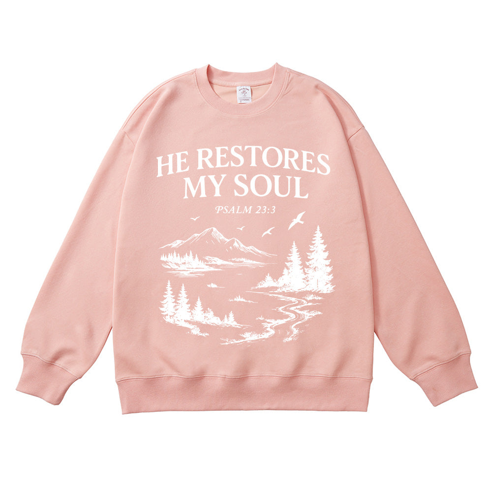 He Restores My Soul Unisex Cotton Sweatshirt