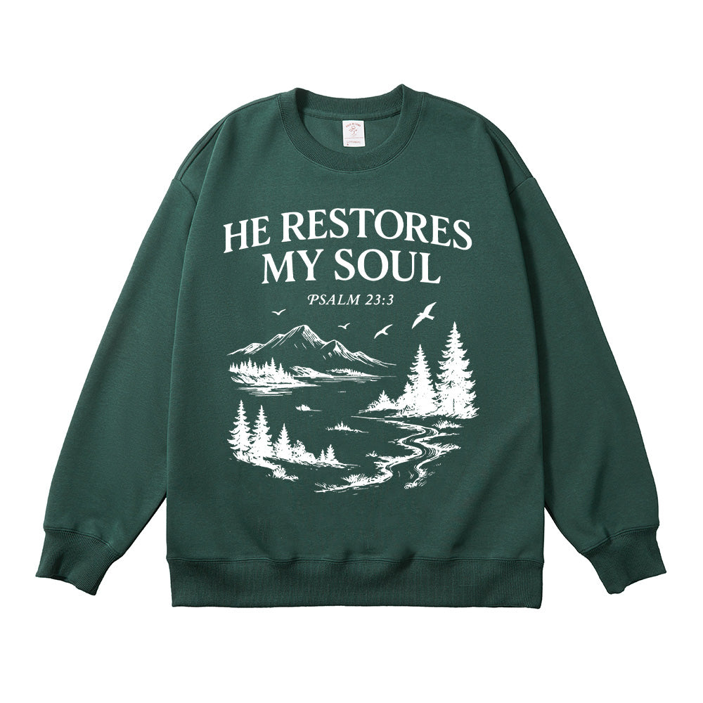 He Restores My Soul Unisex Cotton Sweatshirt