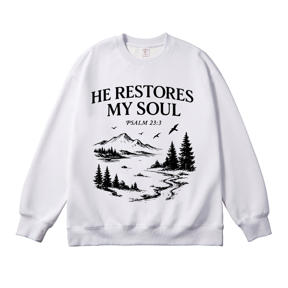 He Restores My Soul Unisex Cotton Sweatshirt