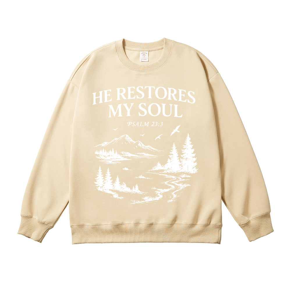 He Restores My Soul Unisex Cotton Sweatshirt