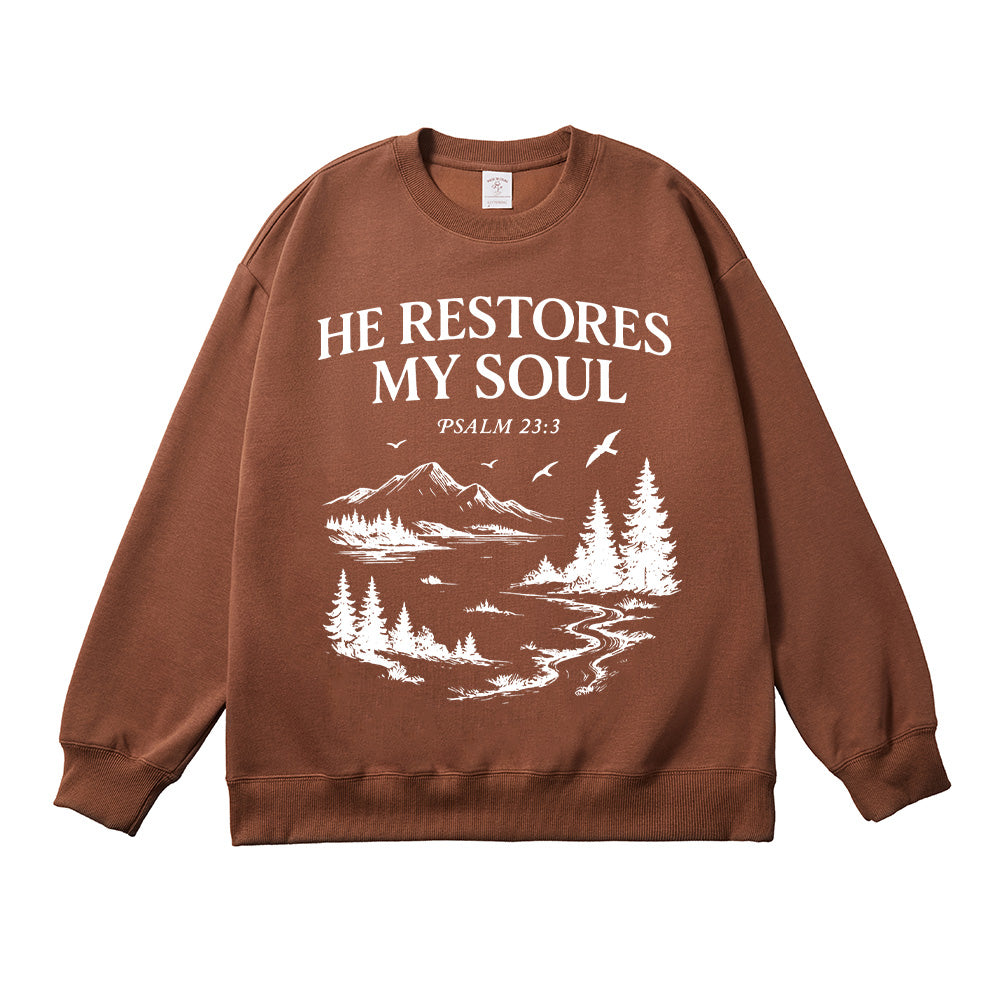 He Restores My Soul Unisex Cotton Sweatshirt