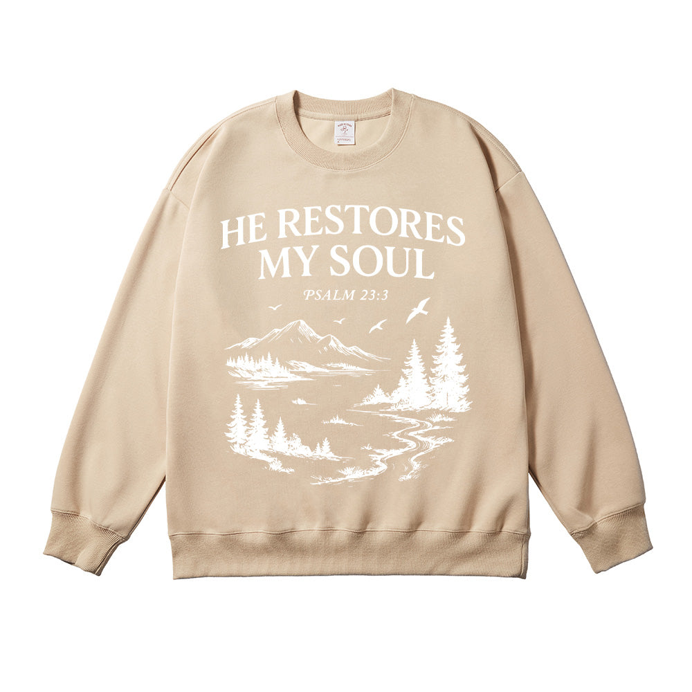 He Restores My Soul Unisex Cotton Sweatshirt