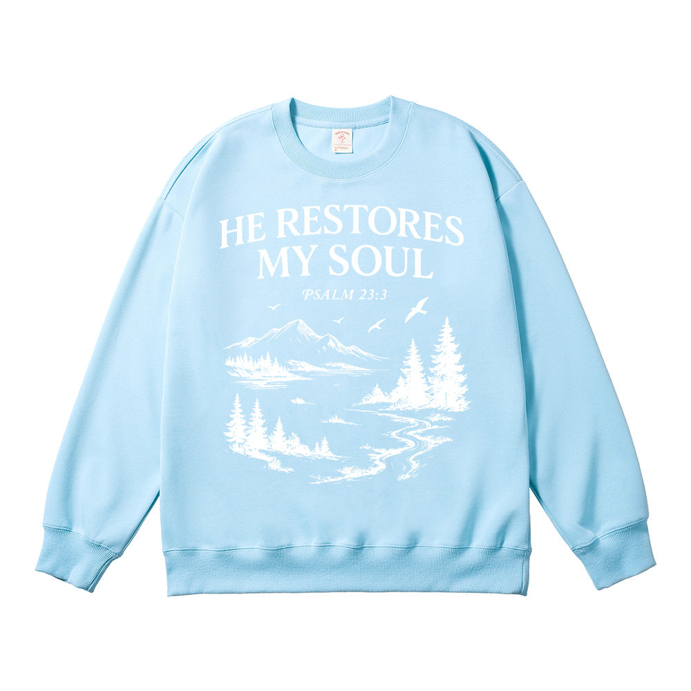 He Restores My Soul Unisex Cotton Sweatshirt
