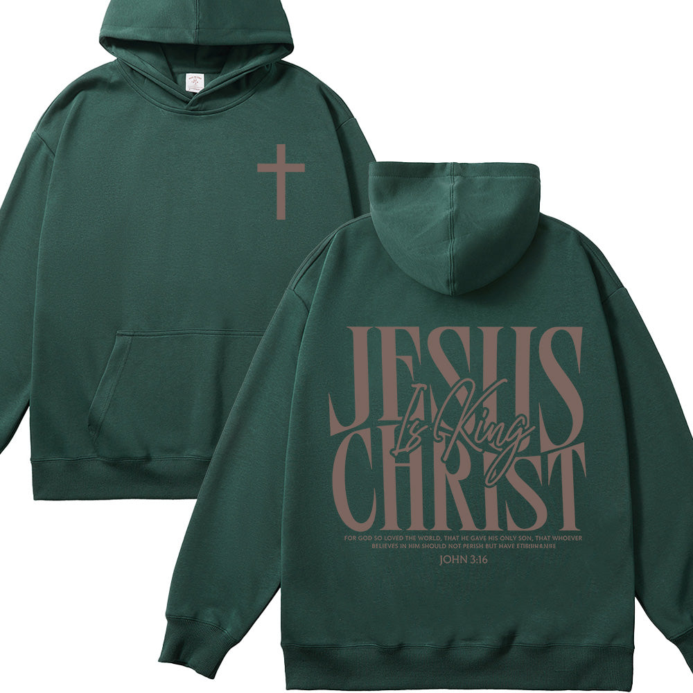 Jesus Is King Bible Verse Unisex Cotton Hoodie