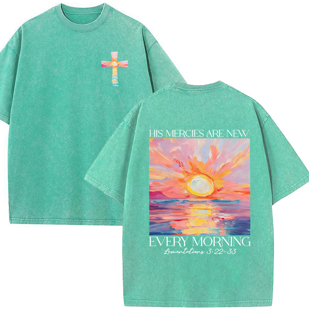 His Mercies Are New Every Morning Unisex Washed T-Shirt