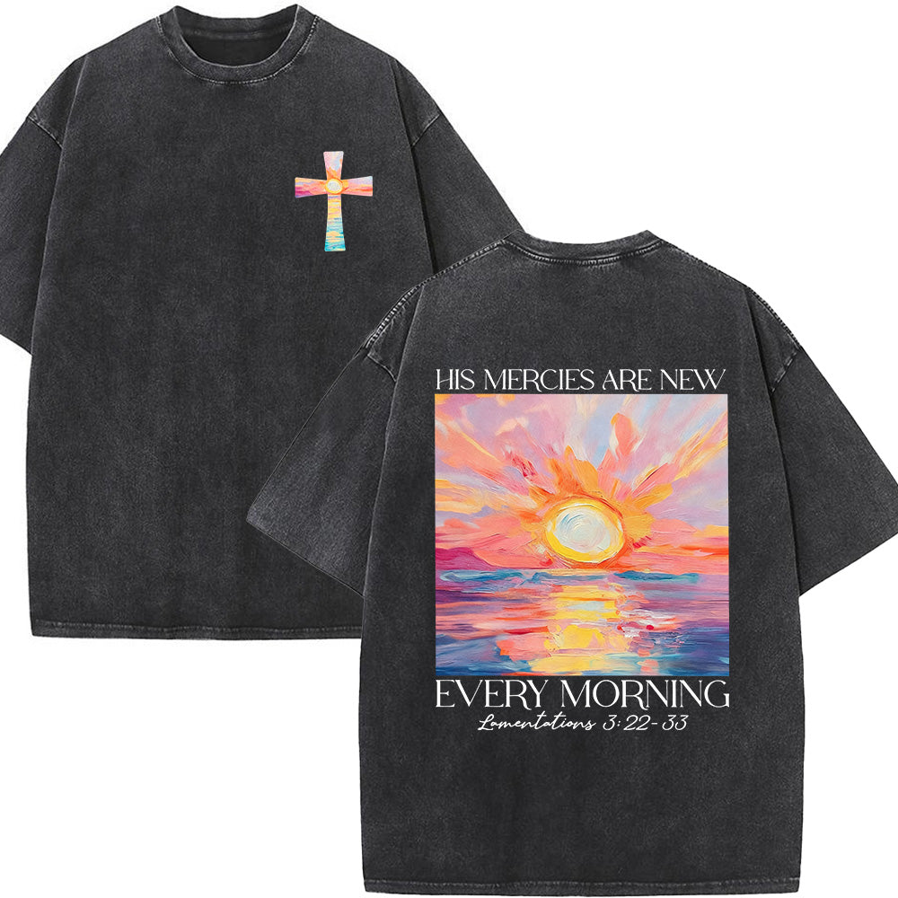 His Mercies Are New Every Morning Unisex Washed T-Shirt