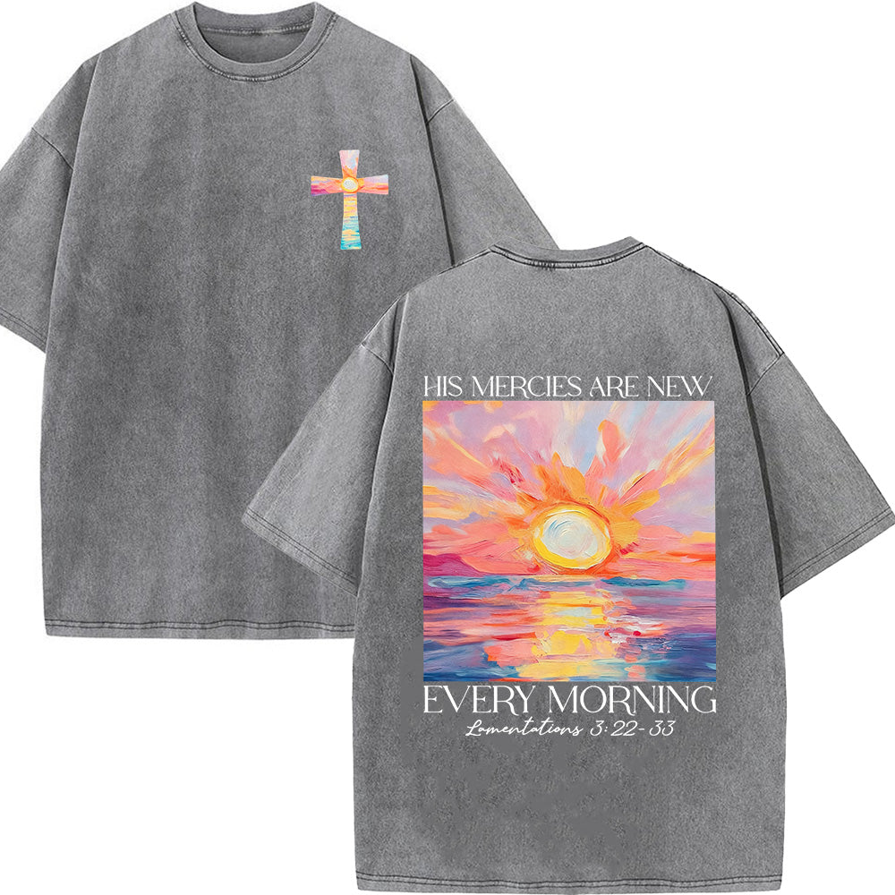 His Mercies Are New Every Morning Unisex Washed T-Shirt