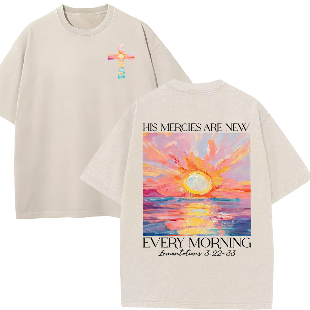 His Mercies Are New Every Morning Unisex Washed T-Shirt