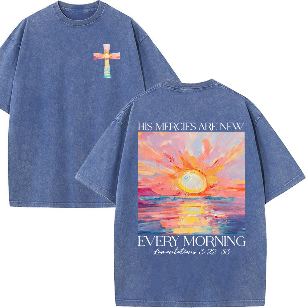 His Mercies Are New Every Morning Unisex Washed T-Shirt