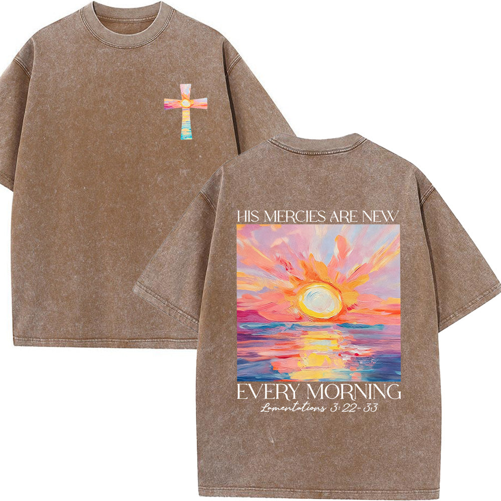 His Mercies Are New Every Morning Unisex Washed T-Shirt