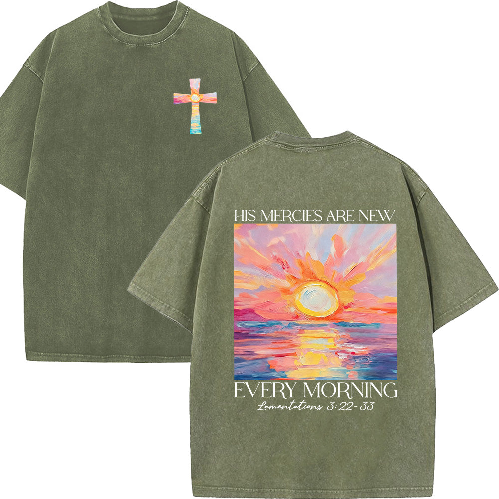 His Mercies Are New Every Morning Unisex Washed T-Shirt
