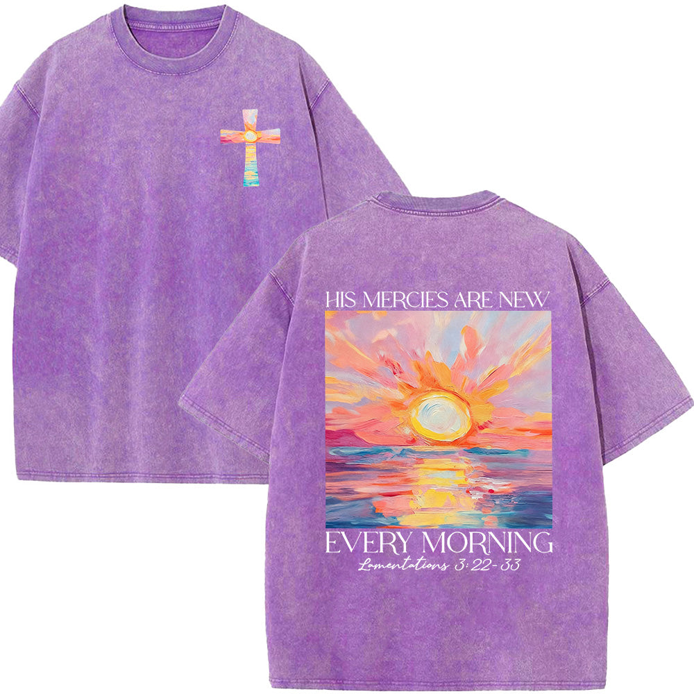 His Mercies Are New Every Morning Unisex Washed T-Shirt