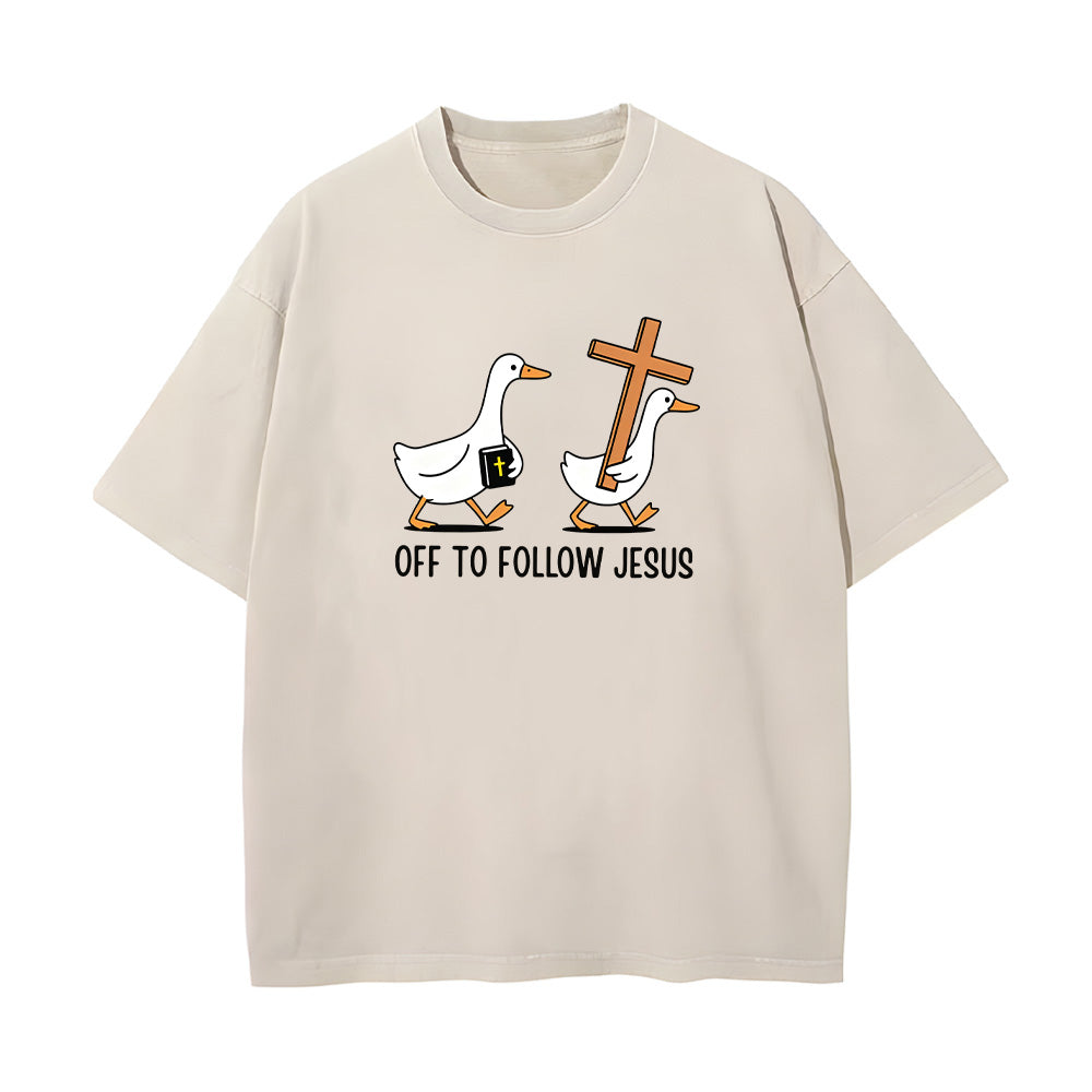 Christian Duck Graphic Unisex Washed T-Shirt