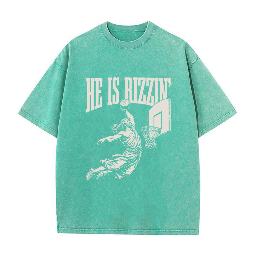 He is Rizzin Unisex Washed T-Shirt