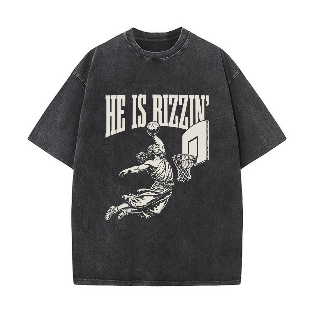 He is Rizzin Unisex Washed T-Shirt