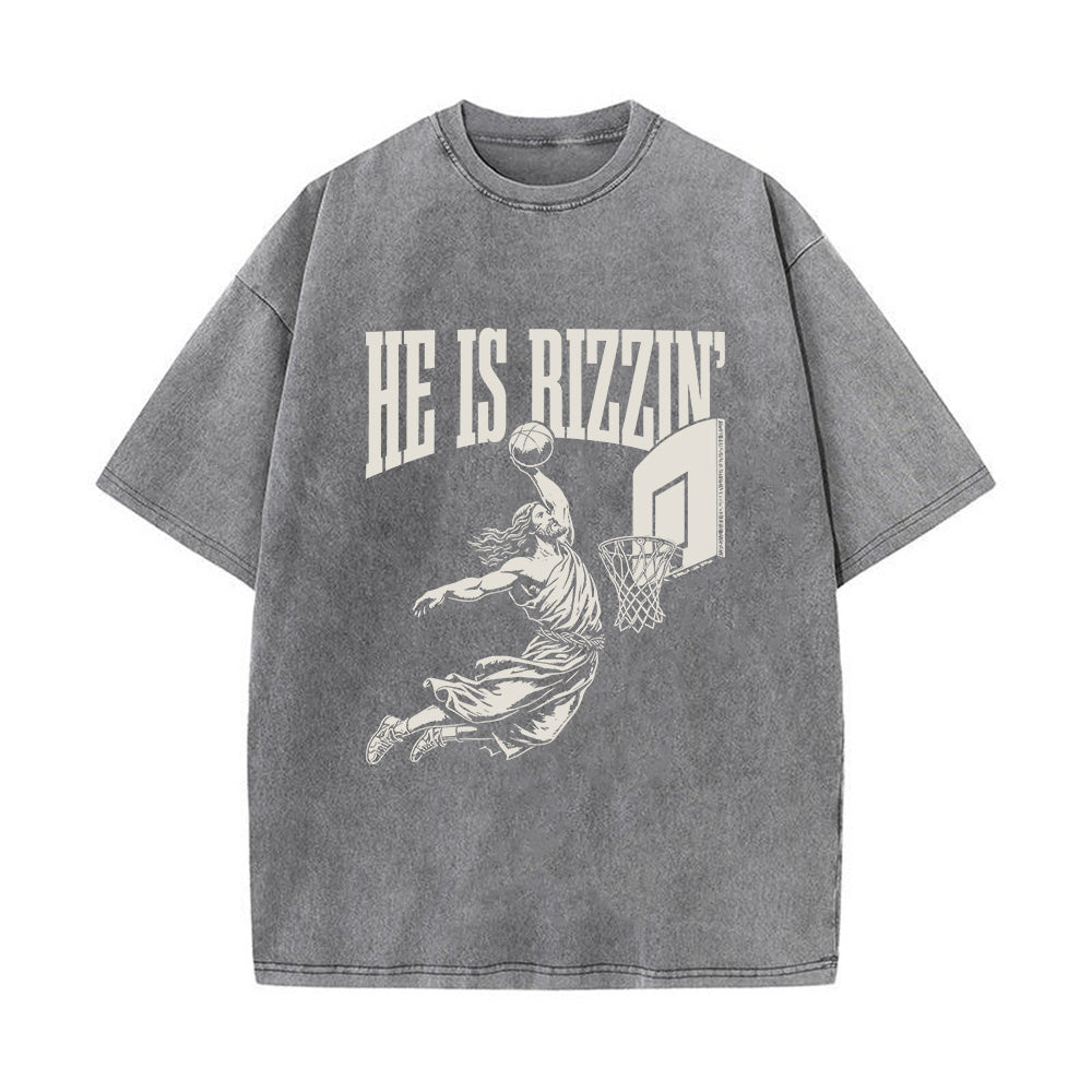 He is Rizzin Unisex Washed T-Shirt
