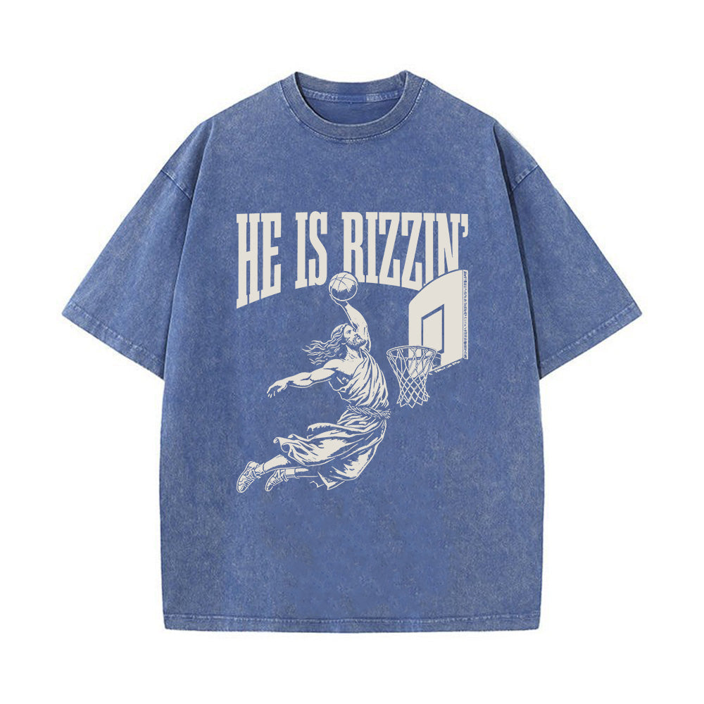 He is Rizzin Unisex Washed T-Shirt
