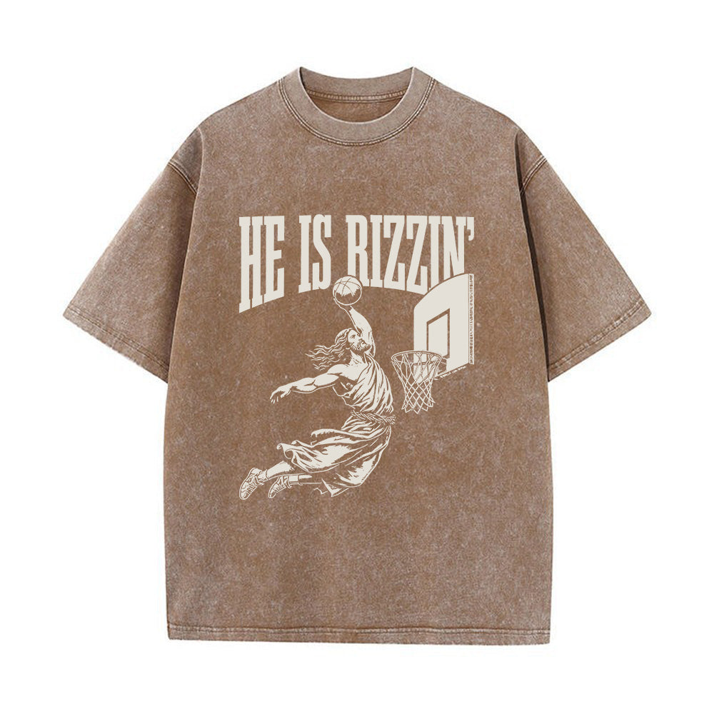 He is Rizzin Unisex Washed T-Shirt