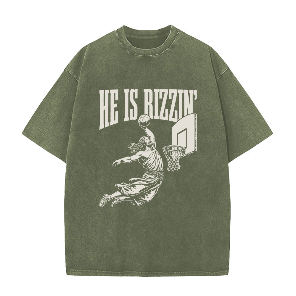 He is Rizzin Unisex Washed T-Shirt