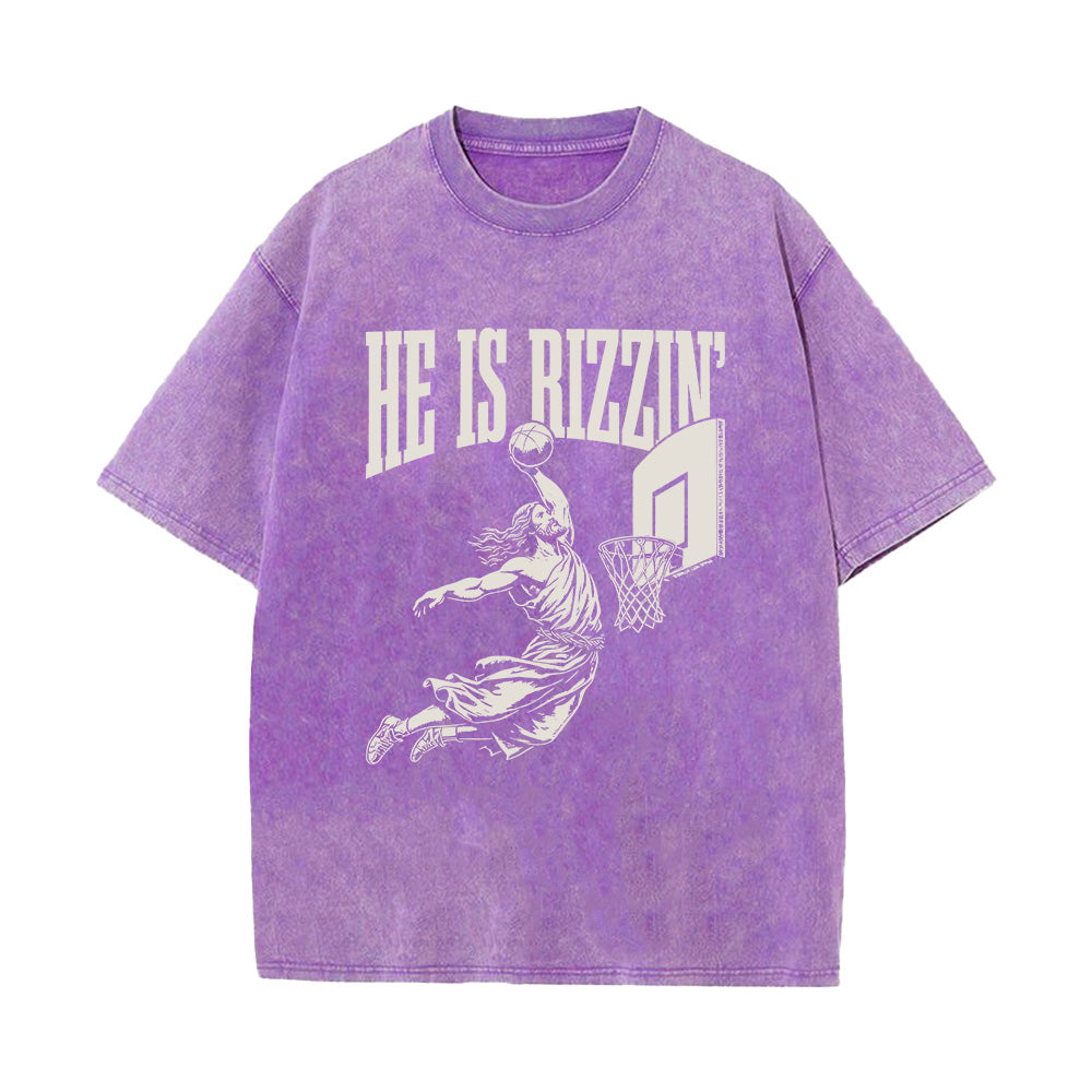 He is Rizzin Unisex Washed T-Shirt