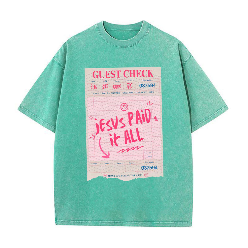 Jesus Paid it All Unisex Washed T-Shirt