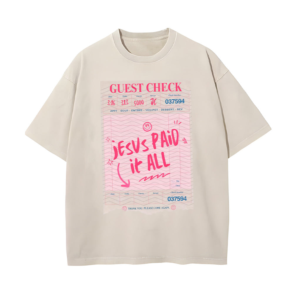 Jesus Paid it All Unisex Washed T-Shirt