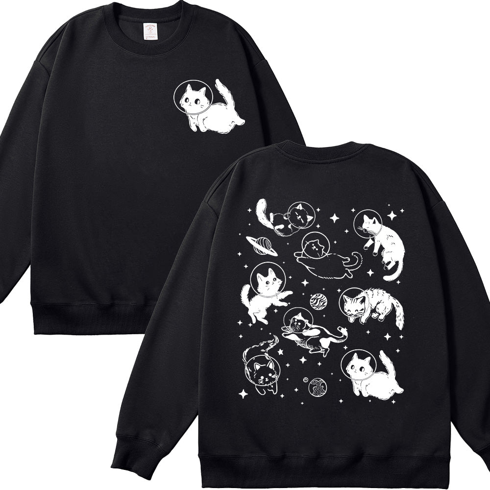 Cats in Space Unisex Cotton Sweatshirt