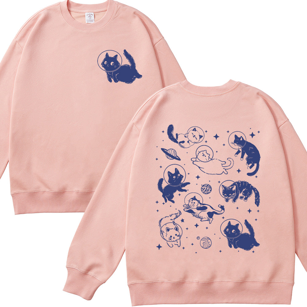 Cats in Space Unisex Cotton Sweatshirt
