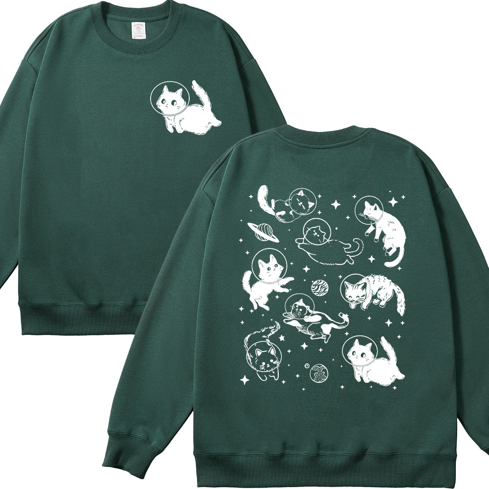 Cats in Space Unisex Cotton Sweatshirt