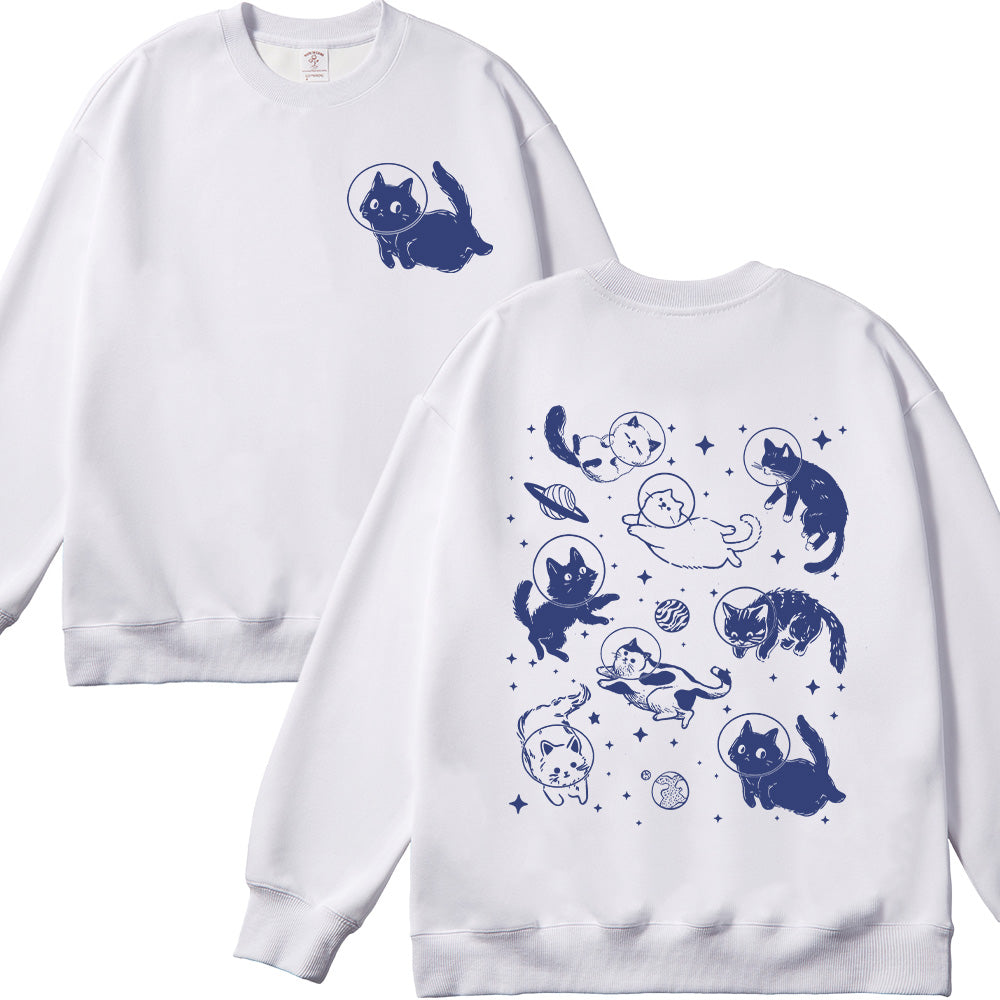 Cats in Space Unisex Cotton Sweatshirt